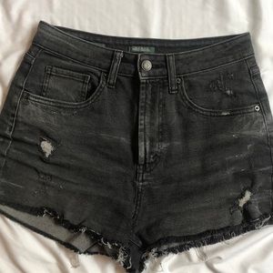 High waisted denim shorts